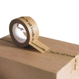 Single-Sided Brown Kraft Paper Packaging Tape, Recyclable and Writable, Uncoated, for Masking and Sealing, 6 Rolls