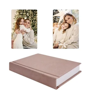 Small 4×6 Paper Photo Album with Writing Space, Holds 30 Photos, Beige