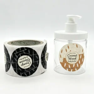 Small Business Holiday Waterproof Adhesive Vinyl Stickers for Packaging, Custom Logo Printed Roll, Glossy UV