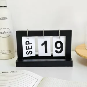 Small Flip-Design Desktop Calendar Board for Bedroom or Living Room