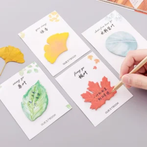 Small Fresh Cute Creative Leaf Sticky Notes Mulberry Leaf Maple Leaf Ginkgo Leaf Sticky Notes Message Sticker Decorative Memo
