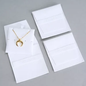 Small Microfiber Envelope Flap Jewelry Pouch for Necklace and Earring