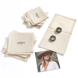 Small Recycled Cotton Envelope-Style Jewelry Gift Pouch with Flap