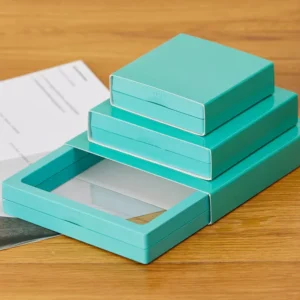 Small Square Transparent PE Film Floating Ring Display Storage Case for Jewelry, Earrings, Necklaces, Glasses, Gemstones