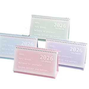 Small Waterproof Paper Memo Desk Calendar, Gradient Color, English Version