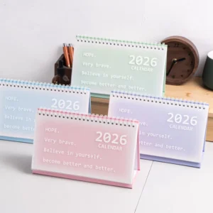 Small Waterproof Paper Memo Desk Calendar, Gradient Color, English Version