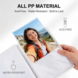 Soft Cover PP Waterproof Photo Album, 18 Pages, Holds 36 4×6 Photos, Custom Logo