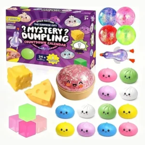 Soft Mystery Dumpling Advent Calendar, 24-Day Countdown Fidget, Ages 3+
