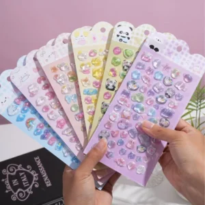 Solid 3D Relief PVC Cartoon-Style Planner Stickers
