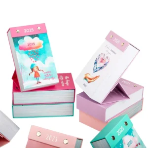 Solid Retro Office Series 365-Day DIY Portable Mini Desk Calendar with Daily Schedule and Notes