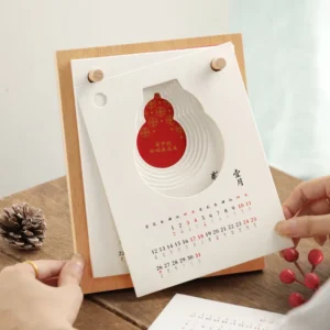 Solid Wood Customized Desktop Calendar Monthly Weekly Office Decoration