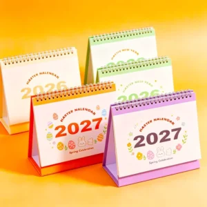 Spiral-Bound Kraft Paper Desktop Calendar Custom Advertising Planner