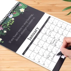 Spiral Wall Calendar Home Monthly Daily Planner Photo Frame English Creative Custom Size UV Printing