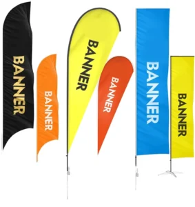 Sports Feather Flag Banner Kit with Spike, Custom Polyester Flag for Car Dealership