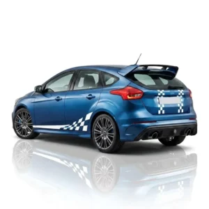 Sports Style Checkered Flag Car Side Graphics Waterproof Vinyl Racing Stripe Stickers