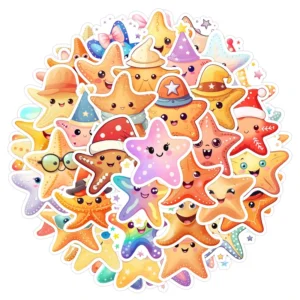 Star Graffiti Waterproof Glossy Vinyl Die-Cut Cartoon Stickers