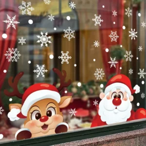 Static Christmas Electrostatic Double-Sided Reusable Glass Window Sticker Detachable Decal