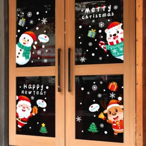 Static Christmas Window Clings Window Stickers Electrostatic for Glass Double Side Reusable Home Decoration Removable Decals