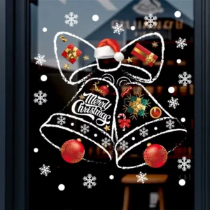 Static Christmas Window Clings Window Stickers Electrostatic for Glass Double Side Reusable Home Decoration Removable Decals