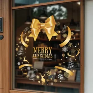 Static Christmas Window Clings Window Stickers Electrostatic for Glass Double Side Reusable Home Decoration Removable Decals