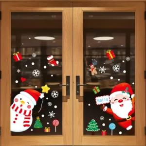 Static Christmas Window Clings Window Stickers Electrostatic for Glass Double Side Reusable Home Decoration Removable Decals