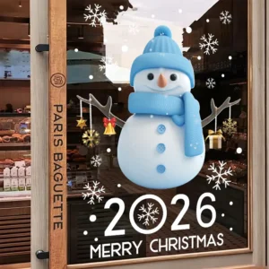 Static Christmas Window Sticker Glass Electrostatic Double sided Reusable Home Decoration Detachable Decal