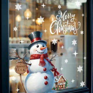 Static Christmas Window Sticker Glass Electrostatic Double sided Reusable Home Decoration Detachable Decal
