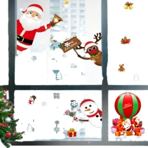 Static Cling Film Holiday Window Stickers Removable Reusable No-Glue Decals