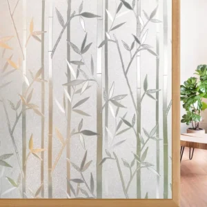 Static & Self Adhesive Window Sticker Balcony Frosted Glass Film Light Blocking Privacy Protection Window Decorative Film