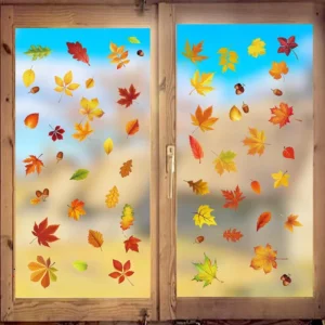 Static Window Stickers Maple Leaf Double Sided UV Printed Waterproof Eco Friendly Vinyl Hummingbird Anti Collision