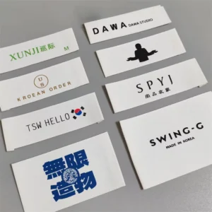 Straight Cut Custom Silk Matte Soft Cotton Woven Clothing Labels
