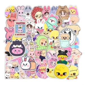 Stray Kids SKZ Waterproof Eco friendly PVC Stickers UV Printing Cartoon Pattern Decorative for Home Decoration