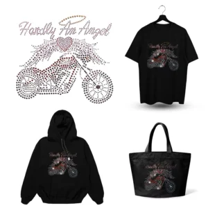 Streetwear Style Custom Rhinestone DTF Transfer Designs Heat Press for Logo T-Shirts