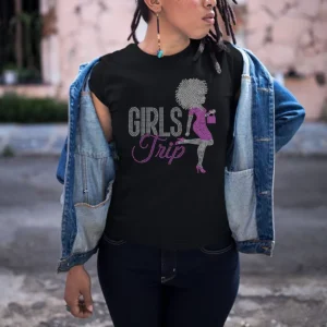Stretch Girls Trip Rhinestone Hot-Fix Iron-On Transfer Design for T-Shirt Printing
