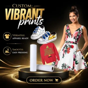 Sublimation Heat Transfer Paper for Clothing, Fast Drying, 98% Transfer Rate, White, Digital Printing