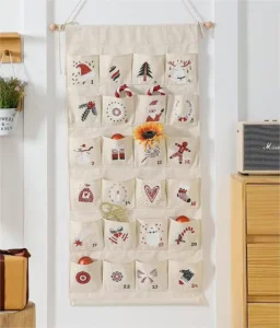 Sublimation Kid Wall-Hanging Fabric Calendar Decoration With Pockets Christmas Advent Countdown Calendar