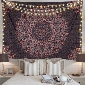 Sublimation-Printed Fabric Custom Mandala Tapestry Banner