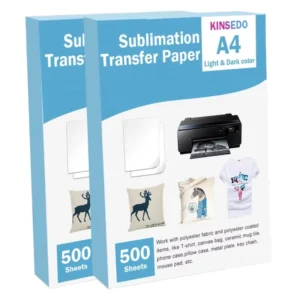 Sublimation Transfer Paper A4, 8.27 x 11.69 Inch, 100gsm White, 100 Sheets for Clothing