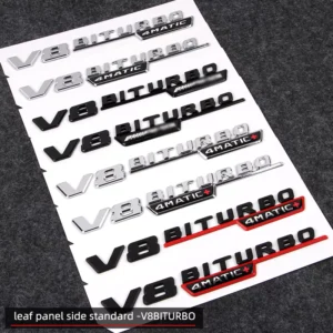 Suitable for Mercedes Benz modified car logo V8BITURBO 4MATIC+AMG sticker