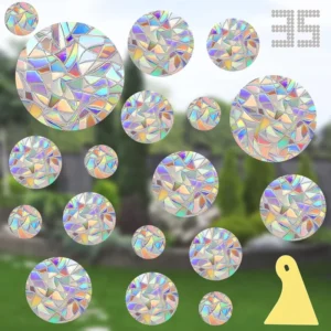 Suncatcher Stickers Rainbow Window Clings for Glass Windows Window Decals for Birds Strikes