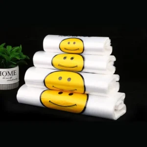 Supermarket Thank You T-Shirt Plastic Shopping Bags With T-Shirt Handles