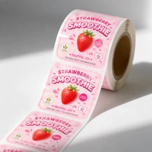 Supplier Custom Printed Waterproof Beverage Labels on Rolls for Smoothie and Juice Cups