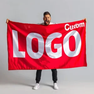 Suppliers Customized 3x5ft Vertical Polyester Promotional Flags and Banners with Logo
