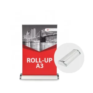 Tabletop A3/A4 Roll Banner Stand, Full Color Digital Printed Polyester Poster, Portable Desktop Display