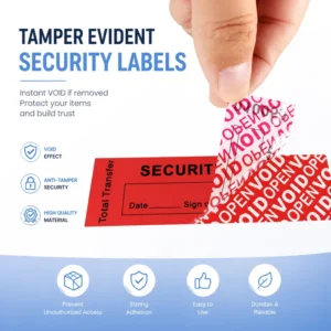Tamper-Evident Void Security Labels, Vinyl Anti-Counterfeit Warranty Seals for Electronics