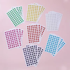 Teacher Shining Star Stickers Five-Pointed Star Smiling Face Reward Stickers Waterproof PVC Self-Adhesive UV