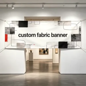 Tear-Resistant Waterproof Polyester Fabric Banner, Custom Full-Color Digital Printed, Hanging, Hemmed Edges