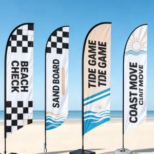 Teardrop Feather Banner Flag with Custom Printed Logo, 110g Weather-Resistant Polyester Fabric
