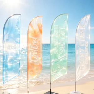 Teardrop Shaped Feather Banner Flag Heavy Duty Cloth Fabric with Custom Logo Print
