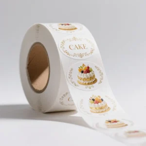 Textured Linen Paper Gold Stamping Border Roll Packaging Labels for Bakery Bread Packs